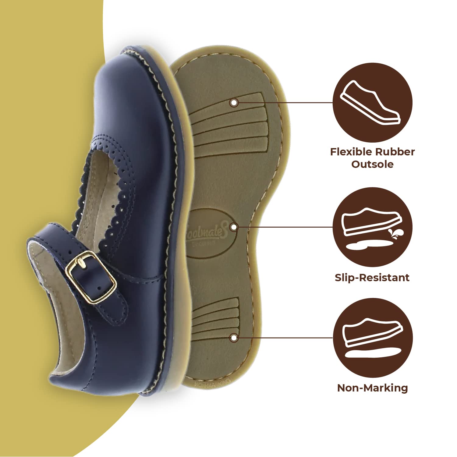 FOOTMATES Baby Girls Mary Jane Flats - Soft Comfortable Shoes for Infant Toddler Little Kids - Perfect for School, Parties & Everyday Wear