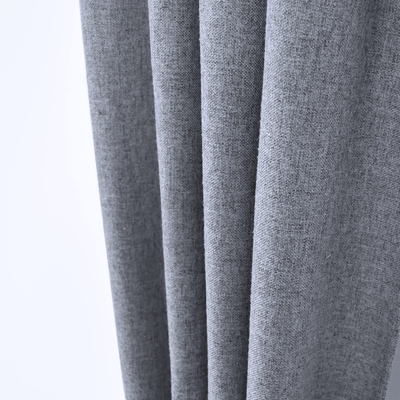 UPOPO 18 Inch Linen Textured Valance Curtain - Charcoal Grey Rod Pocket Window Topper for Living Room, Kitchen & Bedroom (54