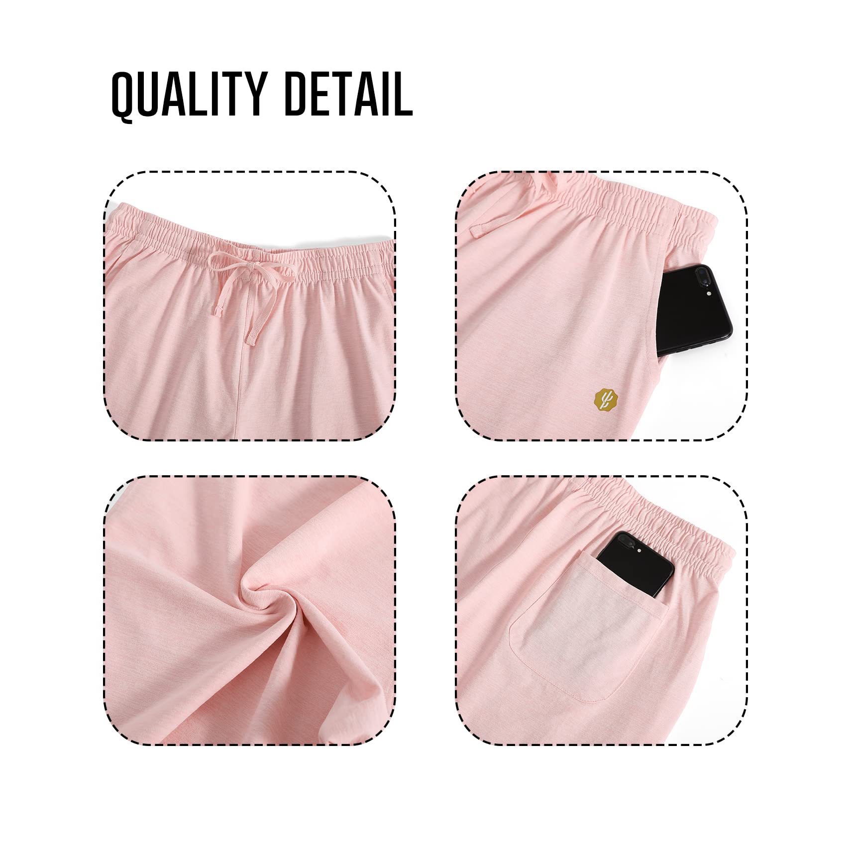 LuckyCactus Women's Bermuda Shorts - Stretchy Jersey Yoga Shorts with Pockets for Walking, Running & Workouts - Comfortable Knee-Length Athletic Shorts for Women | Perfect for Gym, Travel & Summer Activities