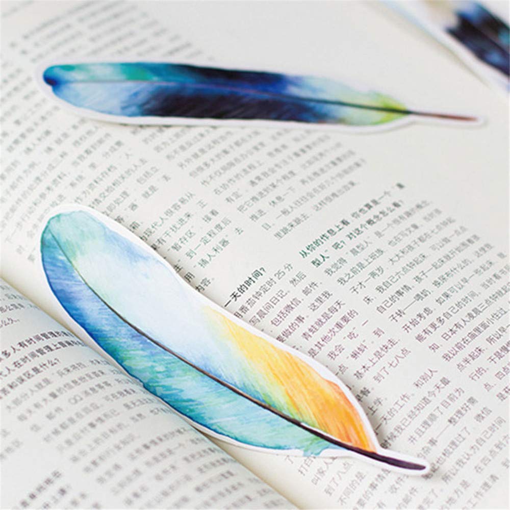 Space & Feather Bookmarks for Women Men - 30pcs Office School Supplies for Reading Gifts
