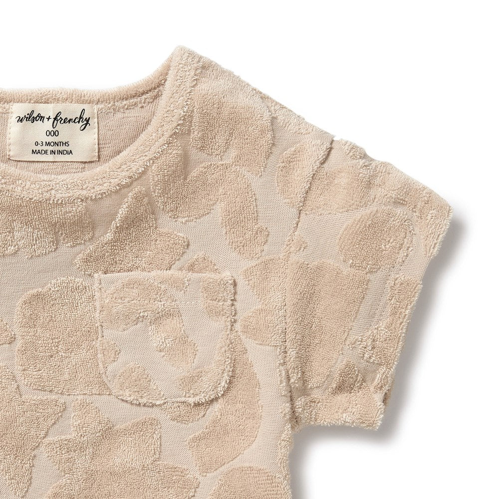 Organic Cotton Terry Tee for Women - Soft & Breathable Pattern Play T-Shirt - Perfect for Casual Wear, Yoga, and Lounging