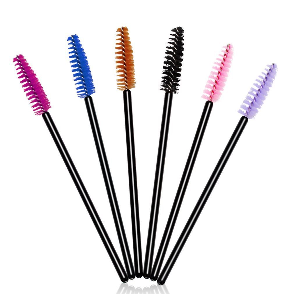 300 Pack Disposable Mascara Wands - 6 Color Eyelash Brushes for Makeup Application, False Eyelash Extension & Salon Use - Soft Bristle Eye Lash Makeup Applicator Brush Kit for Professional & Home Beauty Care