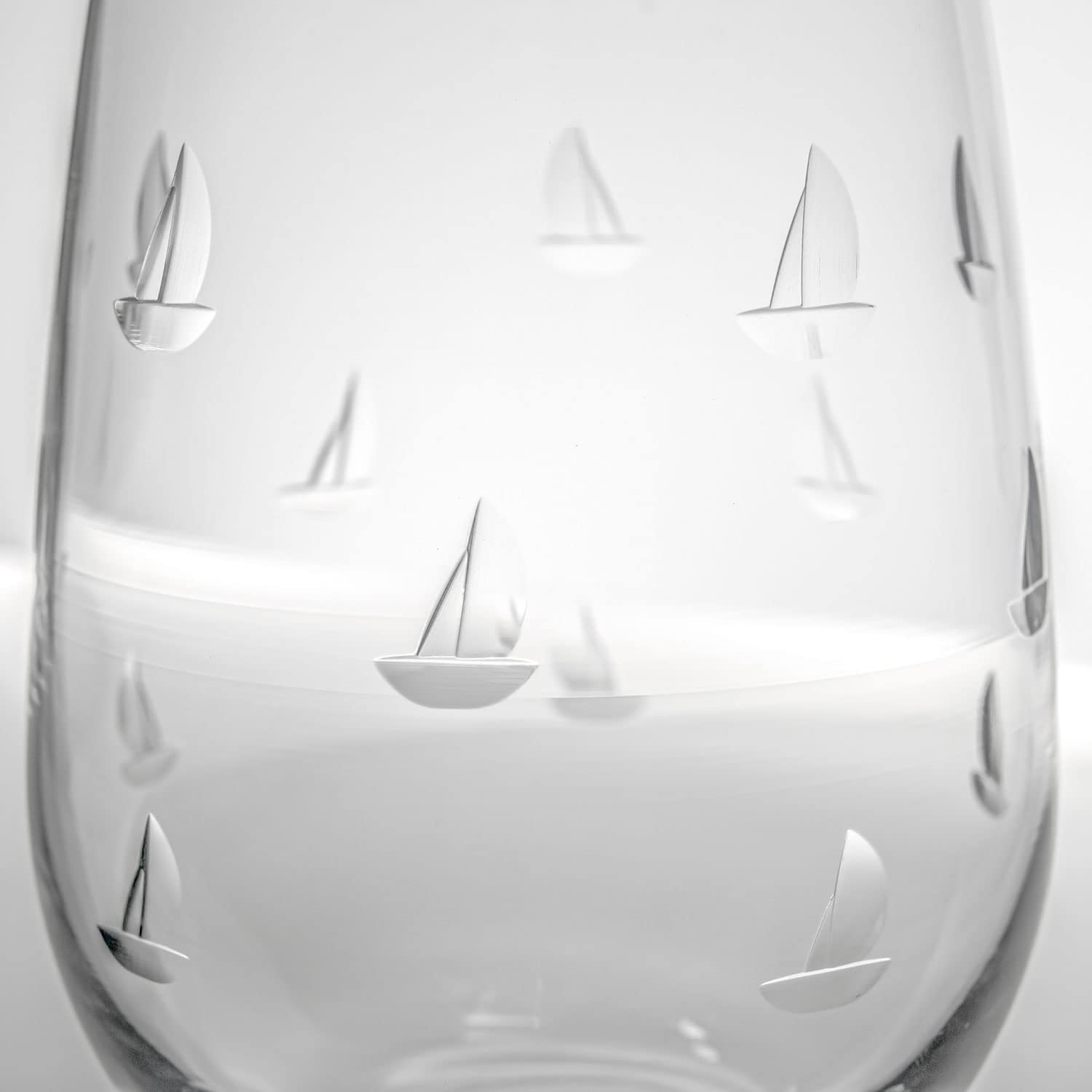 Premium Rolf Glass Sailing All-Purpose Wine Glasses - Set of 4 (18oz Each) | Lead-Free Crystal Clear Glassware | Engraved Large Wine Cups | Made in USA | Perfect for Red Wine, White Wine, Cocktails & Entertaining