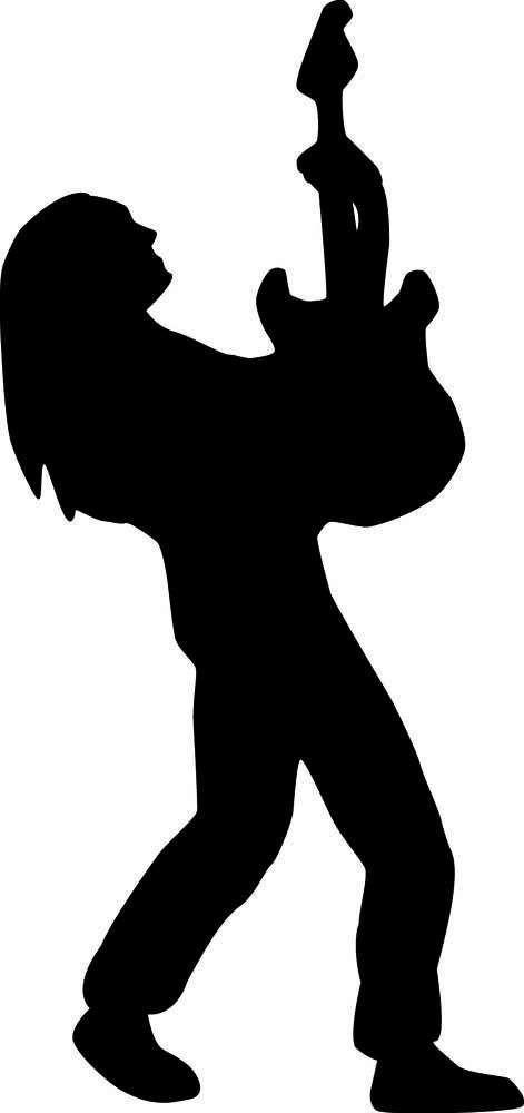 Wallmonkeys Guitarist Solo Music Silhouette Wall Decal - Peel and Stick Graphic Art (48