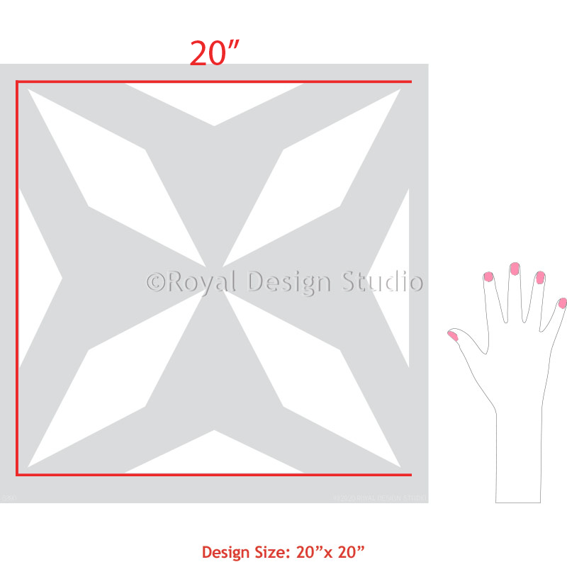 Crystal Tile Stencil - Reusable DIY Mosaic Wall & Floor Stenciling Kit for Home Decor, Bathroom, Kitchen Backsplash - Perfect for Crafts, Art Projects & Interior Design