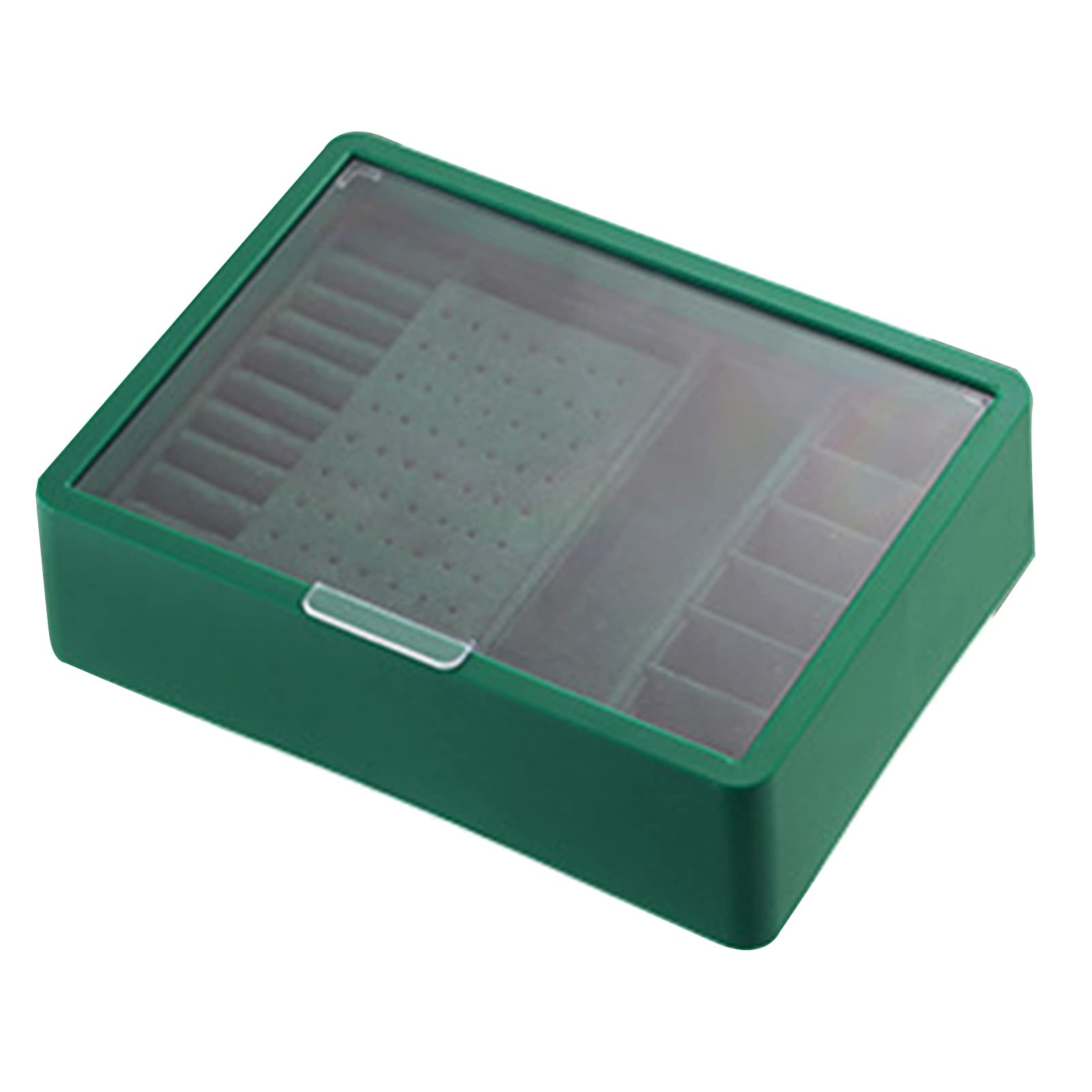 Double Layer Jewelry Storage Box - Space Saving PS Plastic Jewelry Organizer with Comfortable Touch for Necklaces, Rings & Earrings - Perfect for Dressing Table, Vanity & Travel - Green