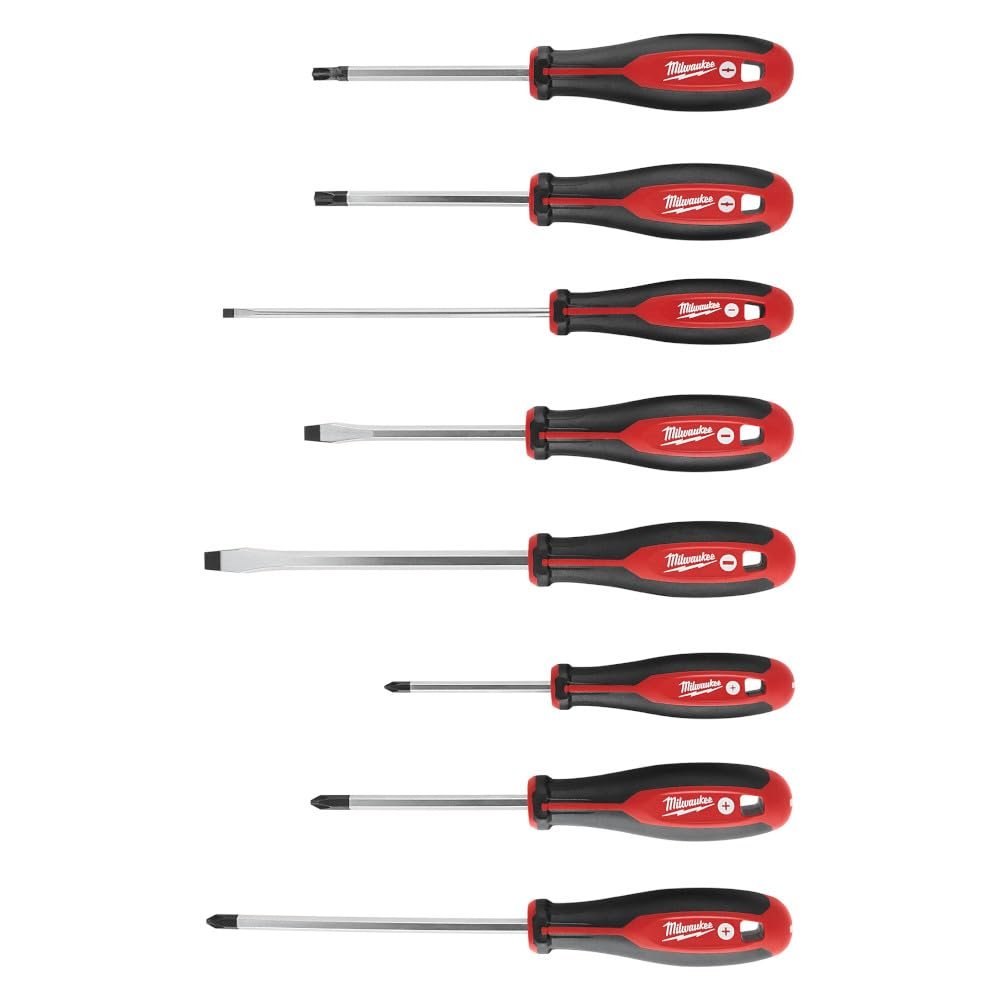 Milwaukee 48-22-2708 8-Piece Screwdriver Set with ECX Bits - Professional Tool Kit for Home Improvement & DIY Projects
