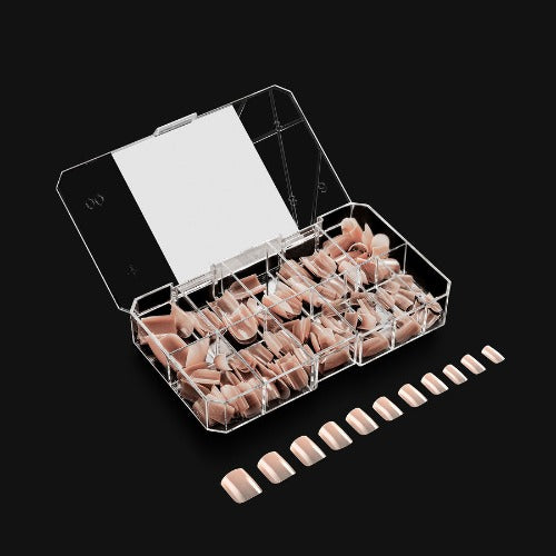 Apres Gel X Neutrals Maisie Natural Nail Tips 150pc - Extra Short Square Shape for Soft Gel Extensions | Perfect for DIY Manicures, Salon Use & At-Home Nail Art