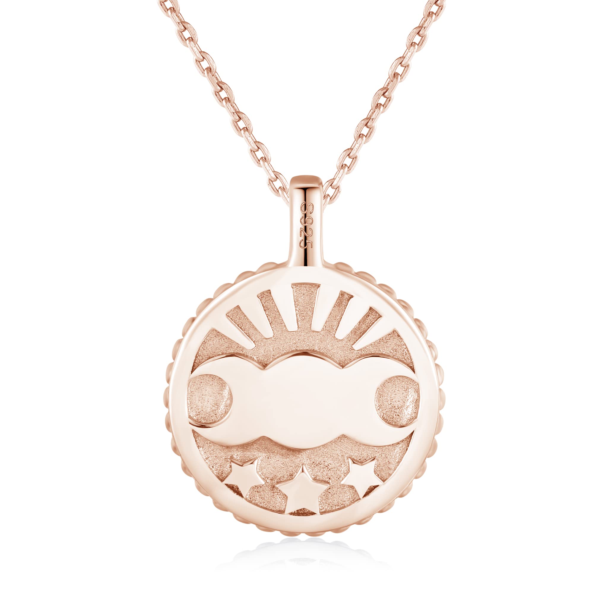 Rainbow Opal Coin Necklace Pendant - Personalized Custom Engraved Medallion - October Birthstone Initial Chain Jewelry for Women - Perfect Gift for Birthday, Anniversary & Special Occasions