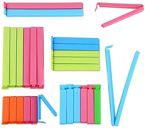 27-Pack Plastic Food Bag Clips - Multi-Size & Color Sealing Clamps for Snacks, Chips, Cereal Bags - Keep Food Fresh Longer (Kitchen, Pantry, Picnic Storage)