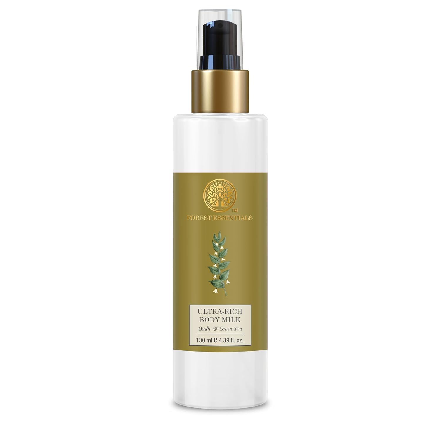 Forest Essentials Ultra-Rich Body Milk with Oudh & Green Tea - Hydrating & Nourishing Moisturizer for Dry Skin - Perfect for Daily Use & Spa Nights