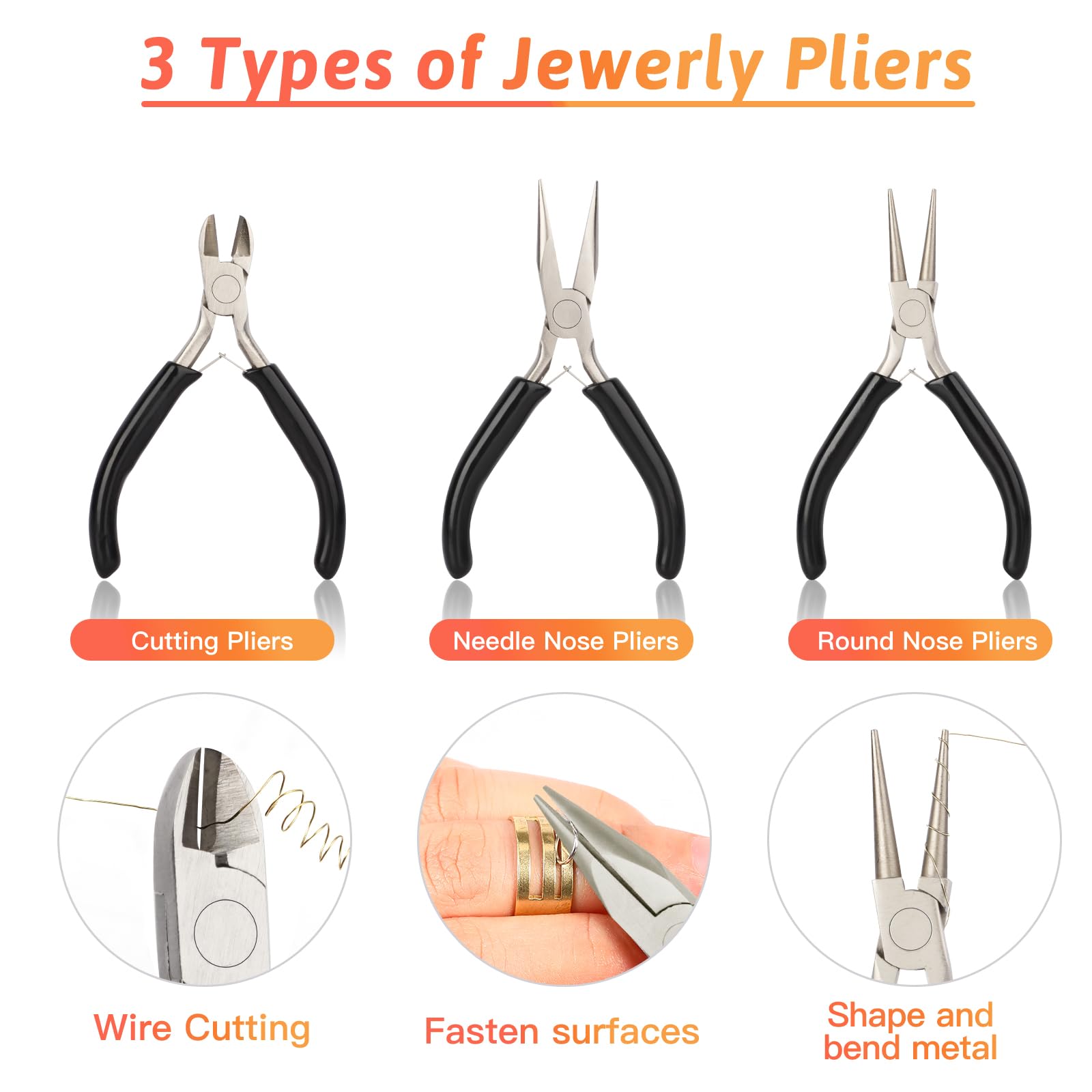 Premium Jewelry Making Kit for Adults - Complete DIY Jewelry Supplies with Pliers, Wires, Findings, Necklace Chains, Magnifier & Storage Bag (Black) - Perfect for Beading, Crafting, Wire Wrapping & Gift Making