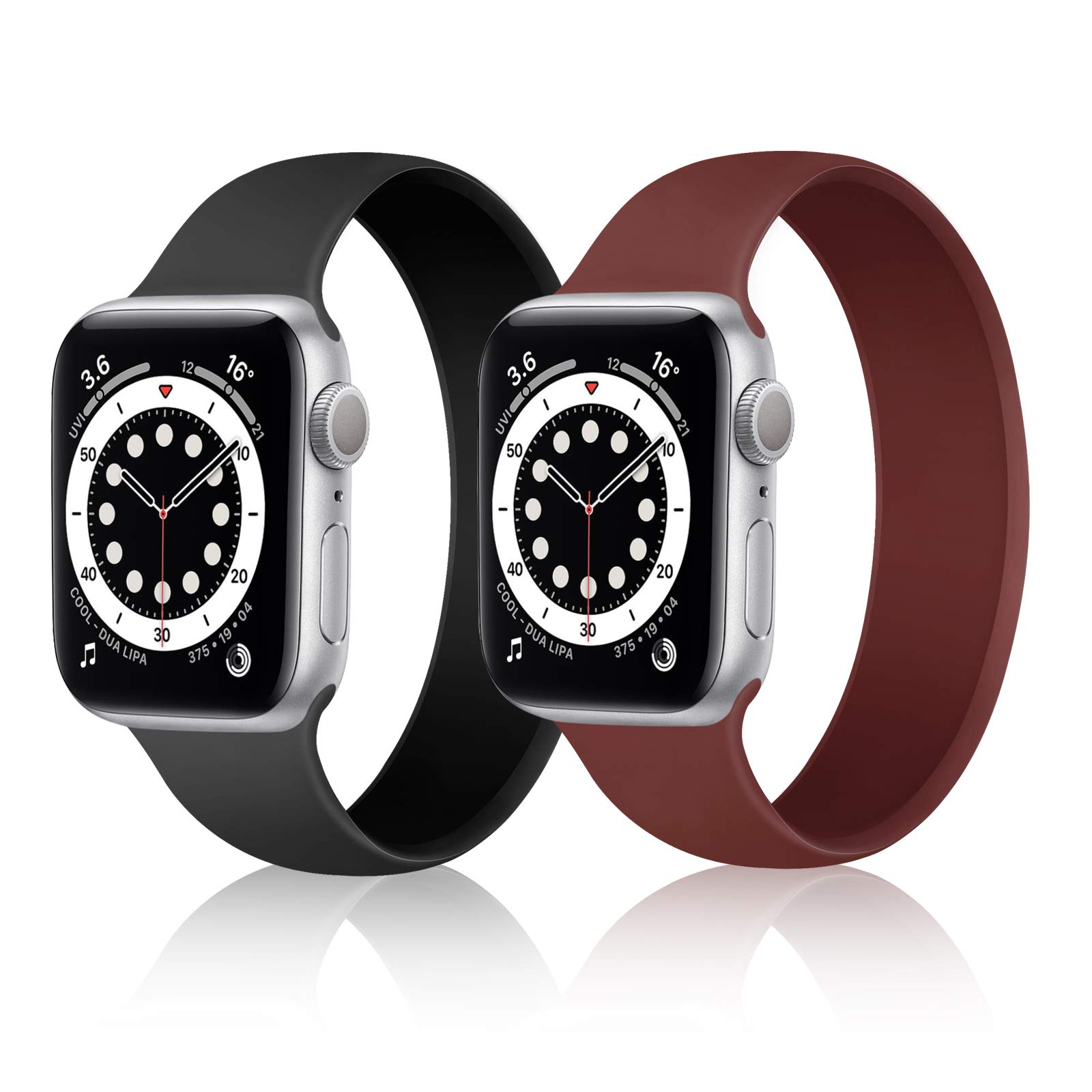 Stretchy Solo Loop Bands for Apple Watch 38mm 40mm 41mm 42mm 44mm 45mm 49mm - Soft Silicone Elastic Replacement Strap Compatible with iWatch Series SE/8/7/6/5/4/3/2/1 - Perfect for Workouts, Running & Everyday Wear (Men & Women)