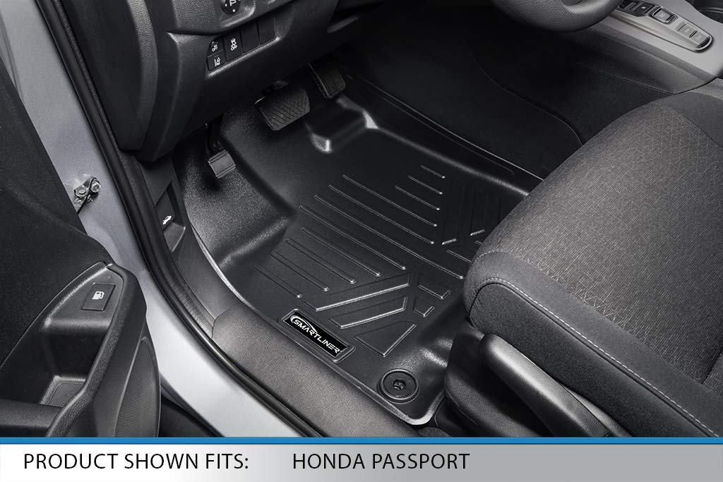 Premium SMARTLINER Custom Fit All-Weather Floor Mats - 2 Row Liner Set in Black for 2019-2025 Honda Passport | Durable Protection for Mud, Snow & Spills | Perfect for Family Road Trips & Outdoor Adventures