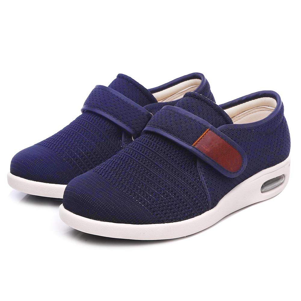 W&LESVAGO Men's Diabetic Shoes with Adjustable Closures - Lightweight Non-Slip Wide Width Walking Shoes for Elderly, Edema, Plantar Fasciitis & Arthritis - Comfortable Footwear for Swollen Feet Relief - Ideal for Daily Walking, Nursing & Medical Use