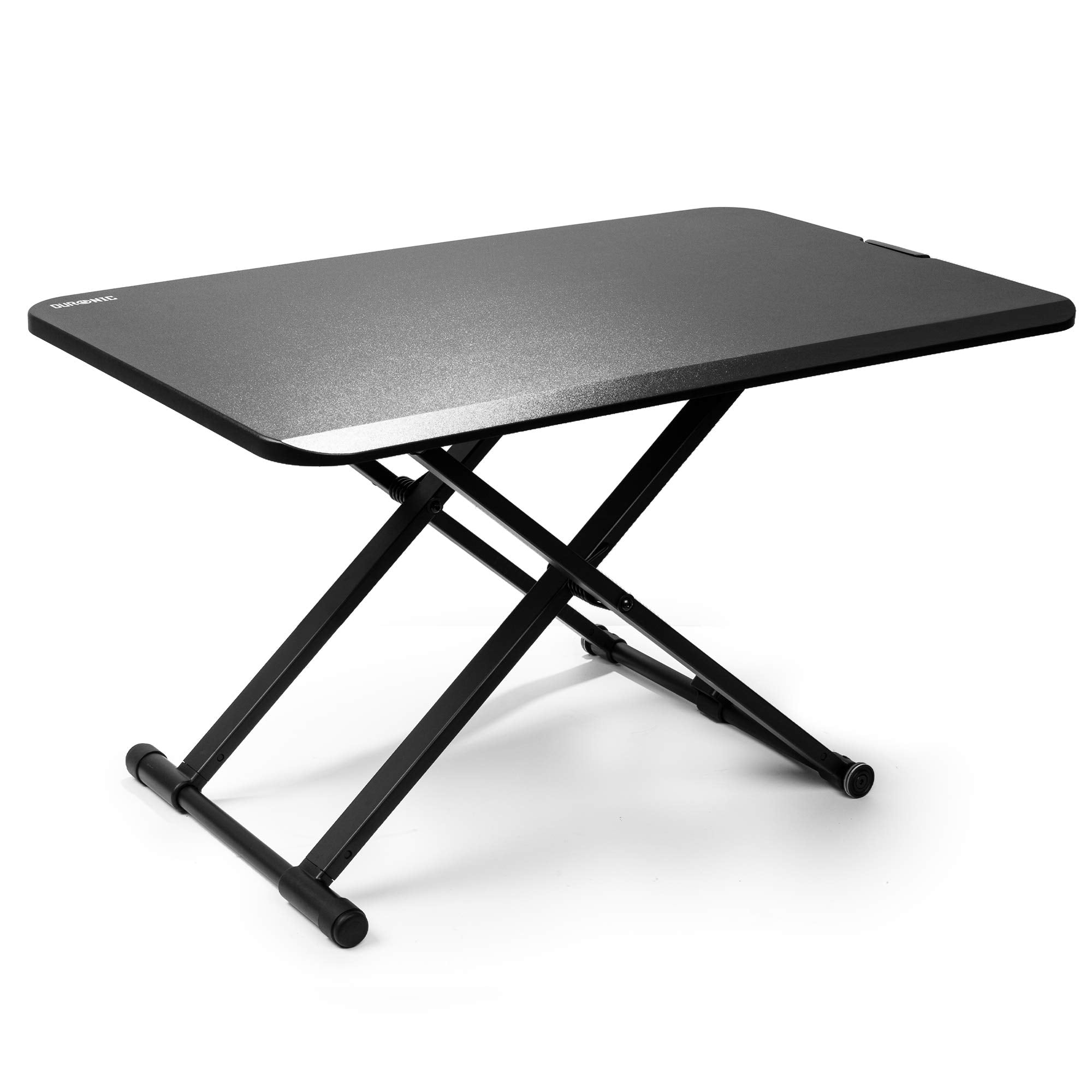Duronic DM05D24 Sit Stand Desk - 74x47cm Height Adjustable Workstation (5-40cm) | Ergonomic Riser for PC, Laptop, Monitor & Keyboard | Perfect for Home Office, Gaming & Workspace Productivity
