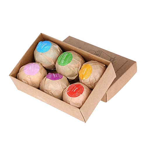 **6PCS Essential Oil Bath Bombs Gift Set - Handmade Aromatherapy Bubble Bath Bombs for Relaxation, Moisturizing Skin Care - Perfect for Spa, Self-Care, Gifts for Women & Men (1 Color, 1 Size)**