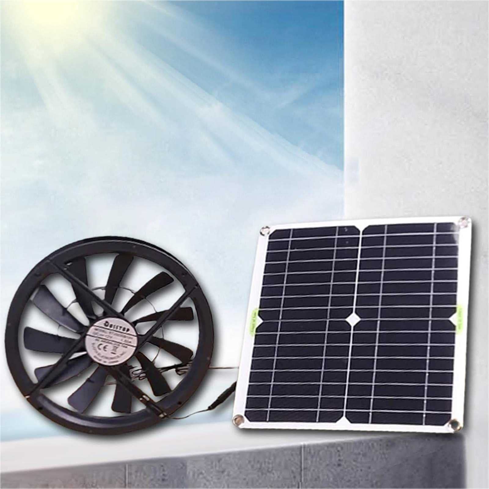 100W Solar Powered Exhaust Fan - Waterproof & Silent Ventilation for Greenhouses, Chicken Coops, Dog Houses & RV Roofs | Energy-Efficient Cooling Solution for Outdoor & Off-Grid Spaces