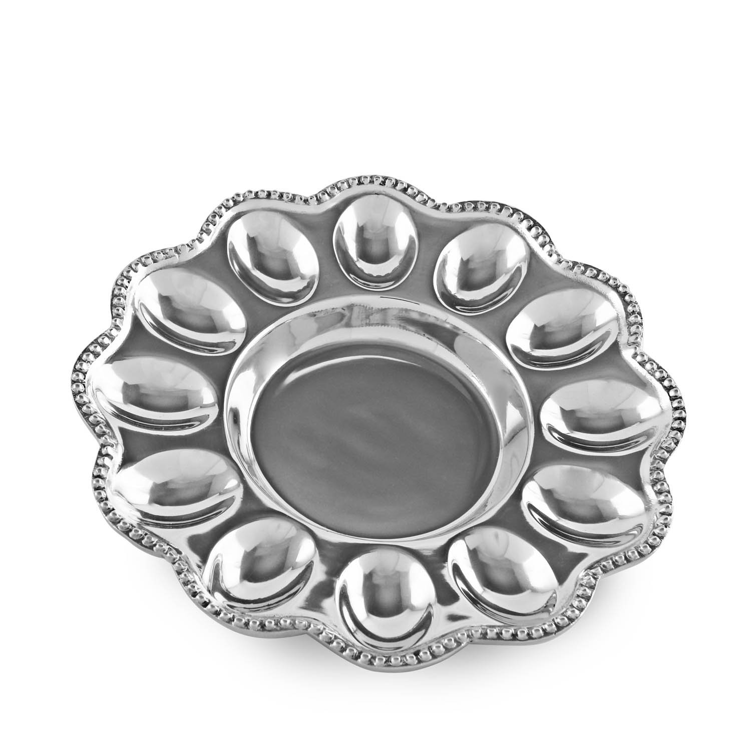 Beatriz Ball 6182 Silver Egg Serving Platter - Elegant Appetizer Tray for Easter Brunch, Holiday Parties & Special Occasions