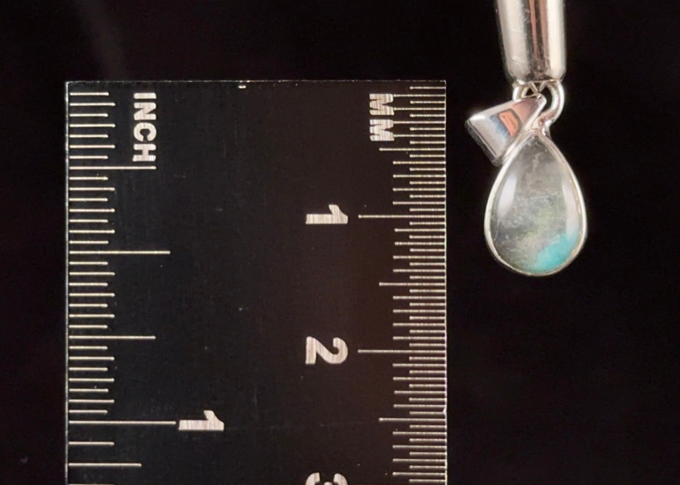 AJOITE in Quartz Crystal Pendant - Sterling Silver Teardrop Cabochon Necklace | Healing Crystal Jewelry for Women | Spiritual Gift & Energy Stone for Meditation & Chakra Balancing