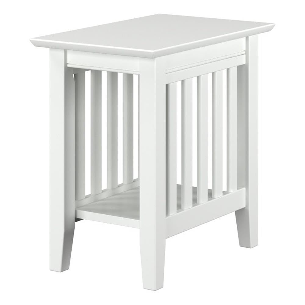 AFI Mission Style White Side Table - Small End Table for Living Room, Bedroom, or Office - Perfect for Lamps, Books, and Decor