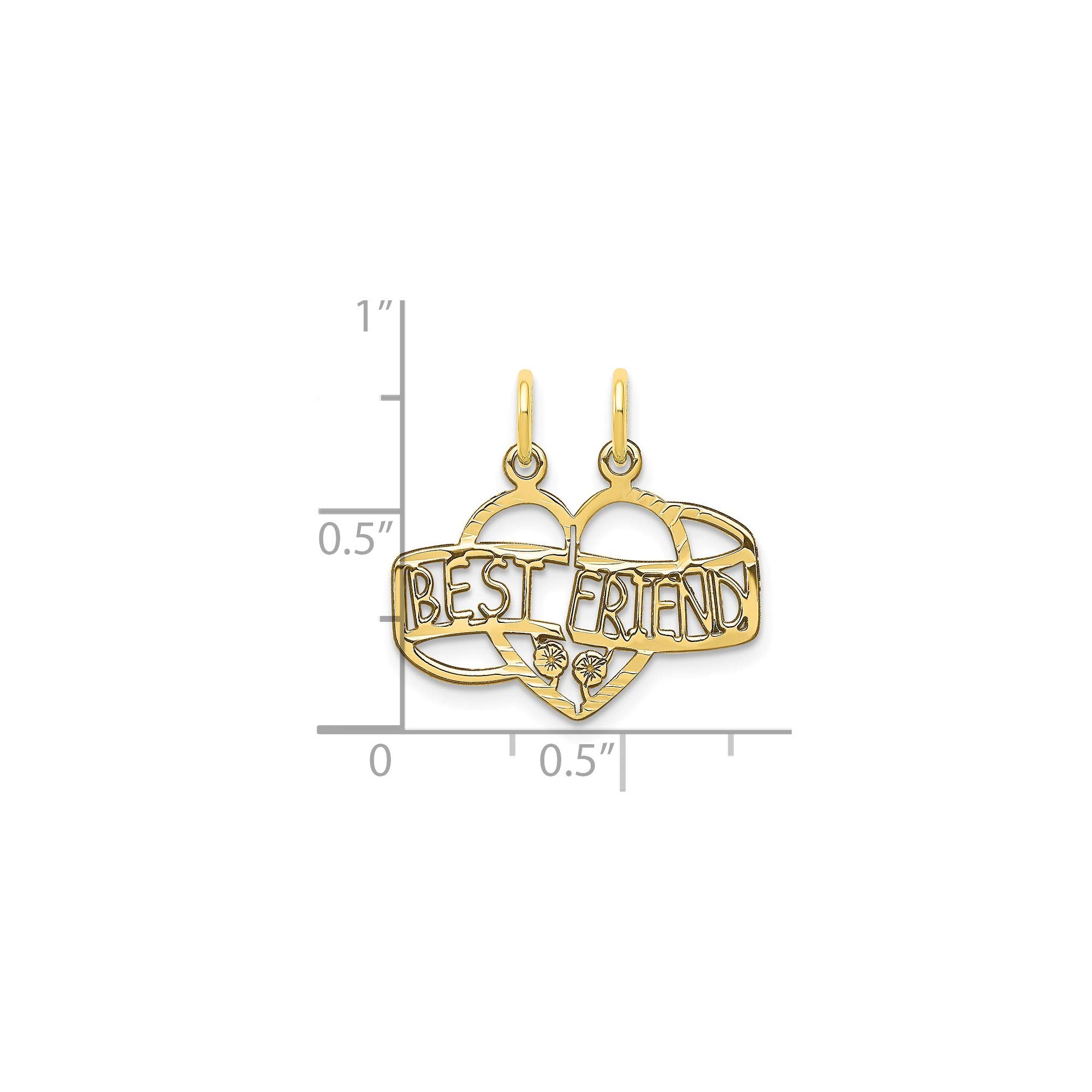 10K Yellow Gold Best Friend 2-Piece Break-Apart Charm Necklace - Perfect for Gifts, Anniversaries & Special Occasions