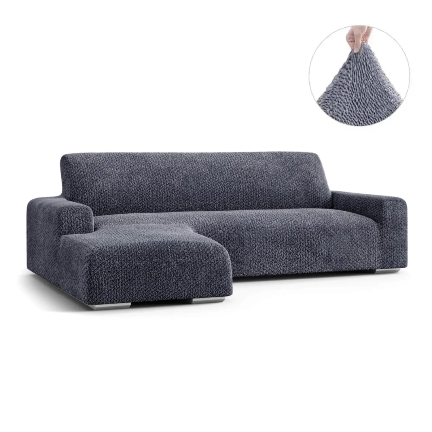 L Shaped Sofa Slipcover with Left Chaise - Soft Velvet Stretchable Couch Cover - Perfect for Living Room, Home Theater & Family Gatherings