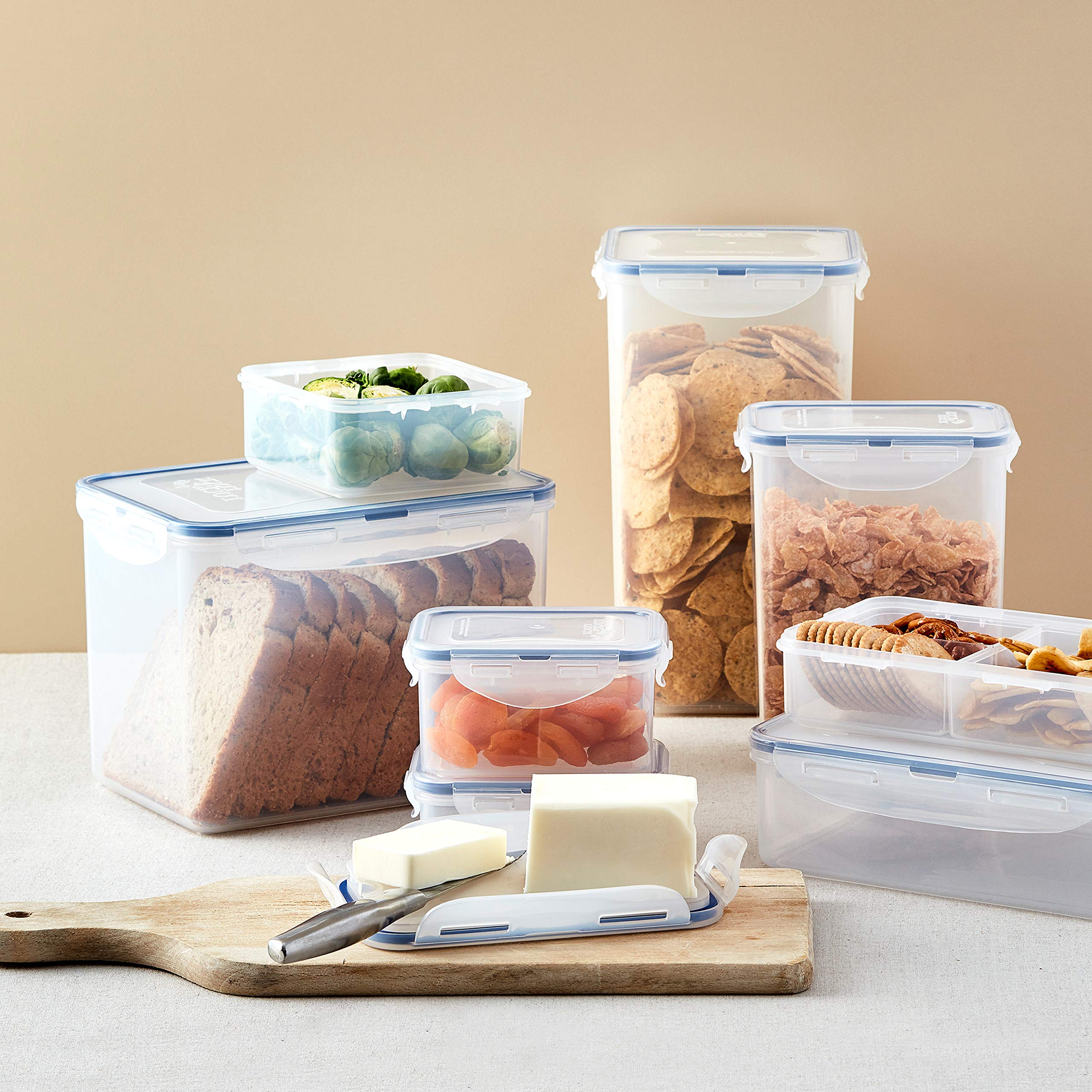 LOCK & LOCK 4-Piece Clear Food Storage Container Set | Airtight Kitchen Organization for Meal Prep, Leftovers & Pantry Storage