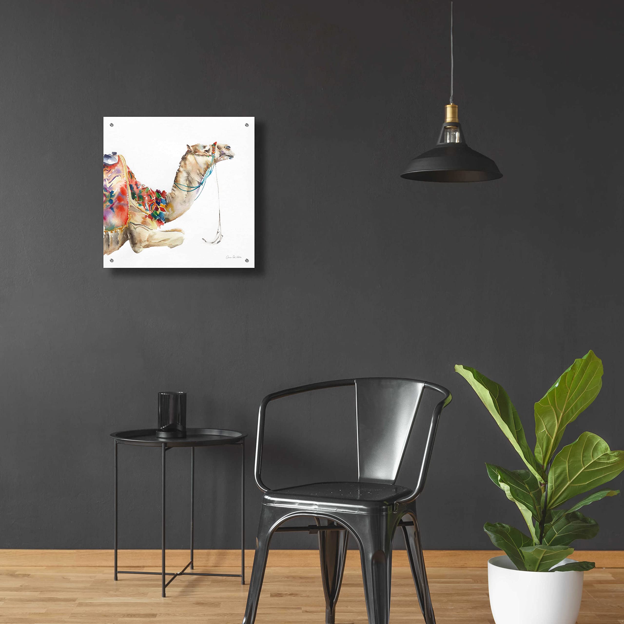 Desert Camel I Acrylic Glass Wall Art by Alan Majchrowicz - 24x24 Inches Modern Home Decor for Living Room, Bedroom & Office