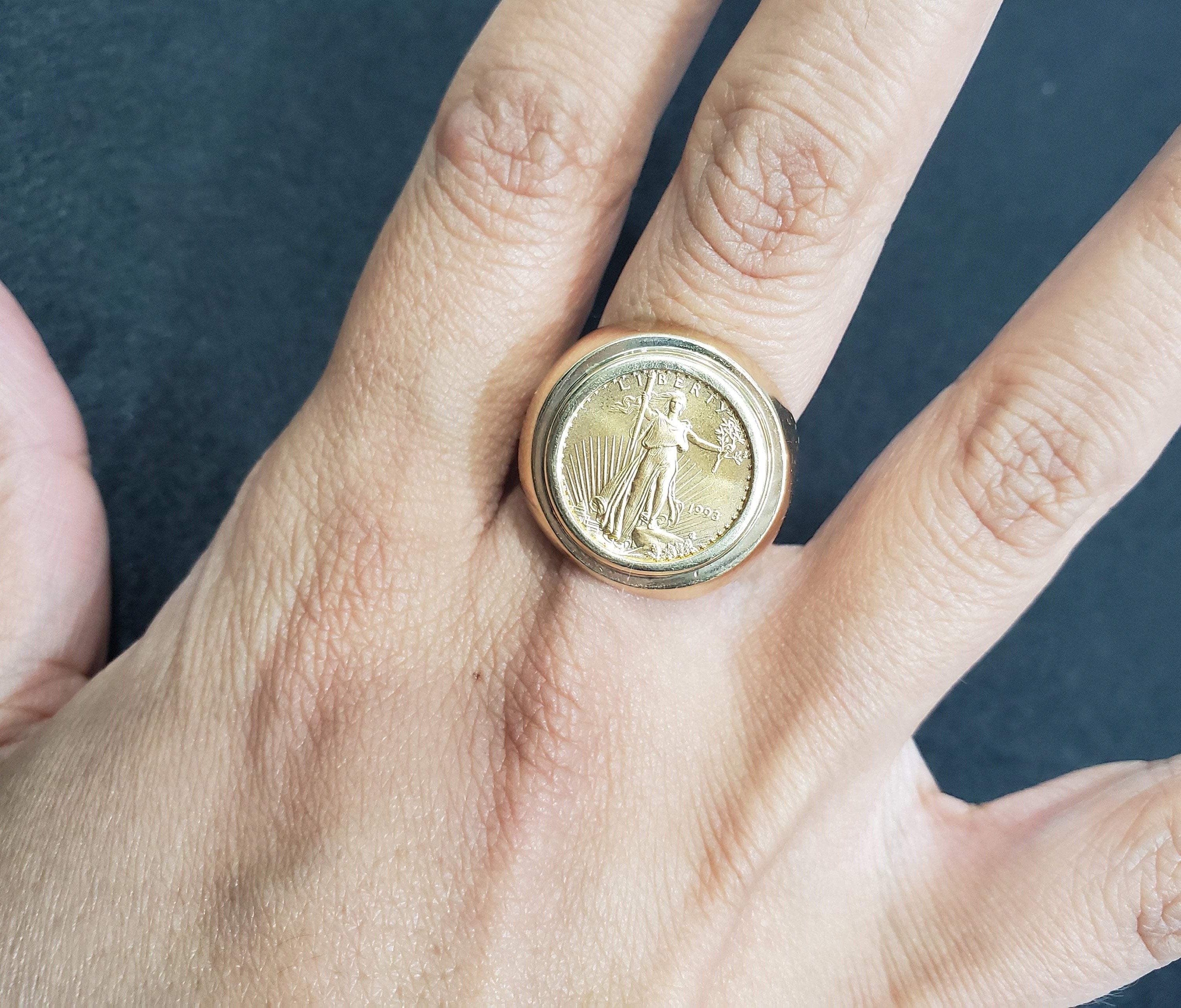 1/10 oz American Eagle Lady Liberty Polished Gold Ring - Perfect for Gifts, Investment & Everyday Wear