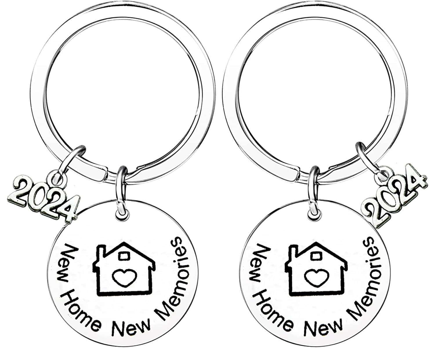 2Pcs New Home Keychain Set - Housewarming Gifts for 2024, First Home Gift Keyrings for New Adventures - Perfect for Housewarming Parties, New Homeowners & Congratulations Gifts