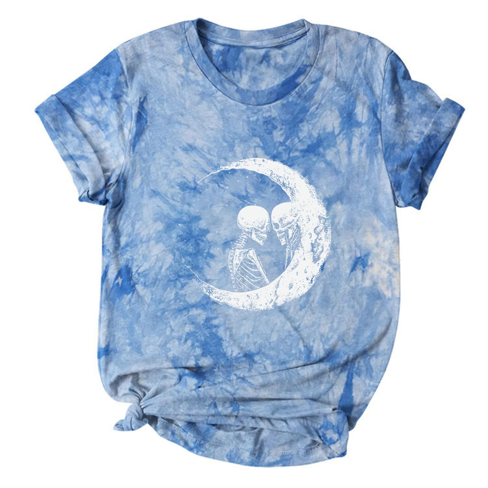Women's Summer Tops - Round Neck Short Sleeve Tie Dye Printed T-Shirts | Cute Funny Graphic Tees | Casual Blouses for Women | Perfect Gift for Her | Great for Beach, Vacation & Everyday Wear