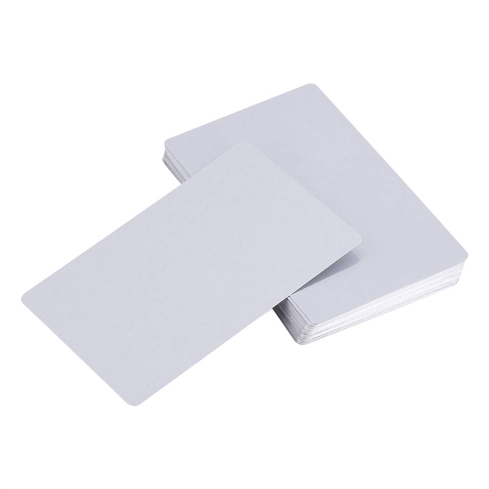 50pcs Premium Laser Engraved Metal Business Cards - 5 Color Options, Smooth Finish, 86x54x0.22mm (Silver) - Perfect for Networking Events, Corporate Gifts & Professional Branding