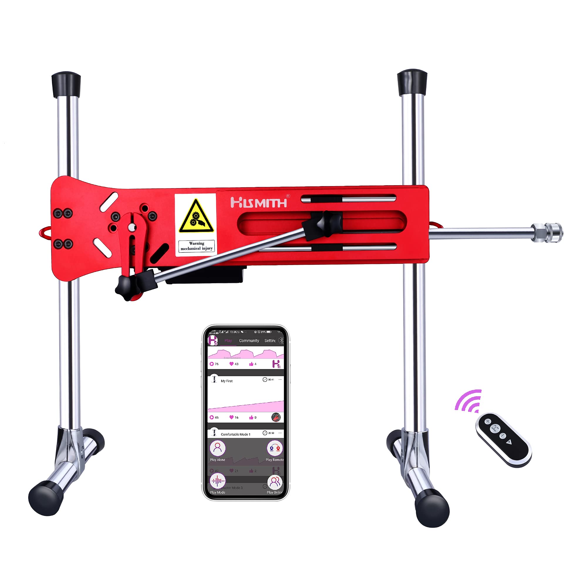 Hismith Premium Sex Machine with KlicLok System - Intelligent APP Controlled Adult Toy for Couples & Solo Play (Elgenece Red) - Perfect for Home Use, BDSM, and Enhanced Intimacy