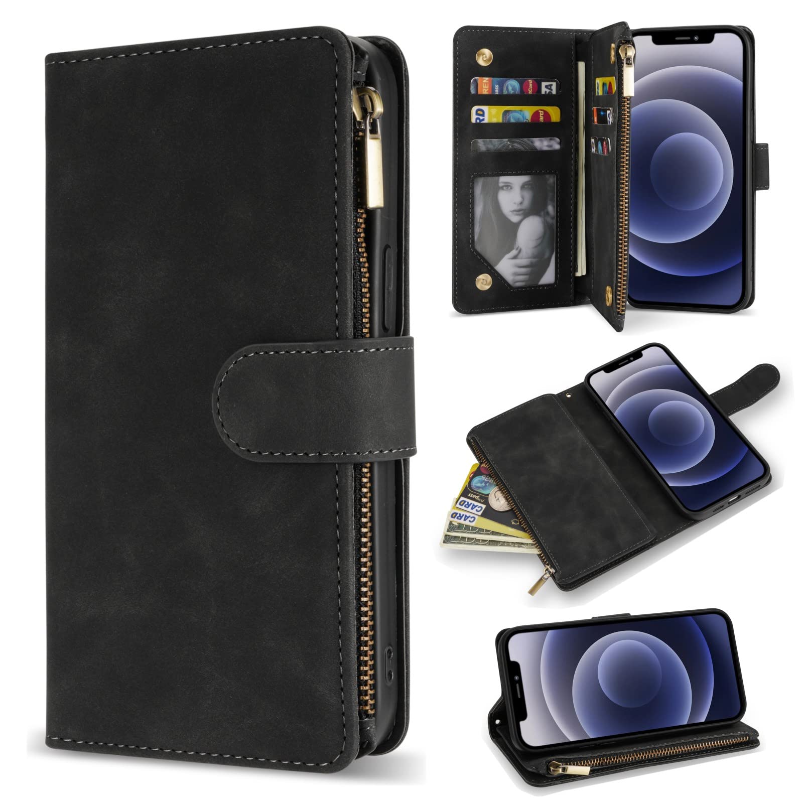 Premium PU Leather Wallet Case for iPhone 12/12 Pro (6.1
