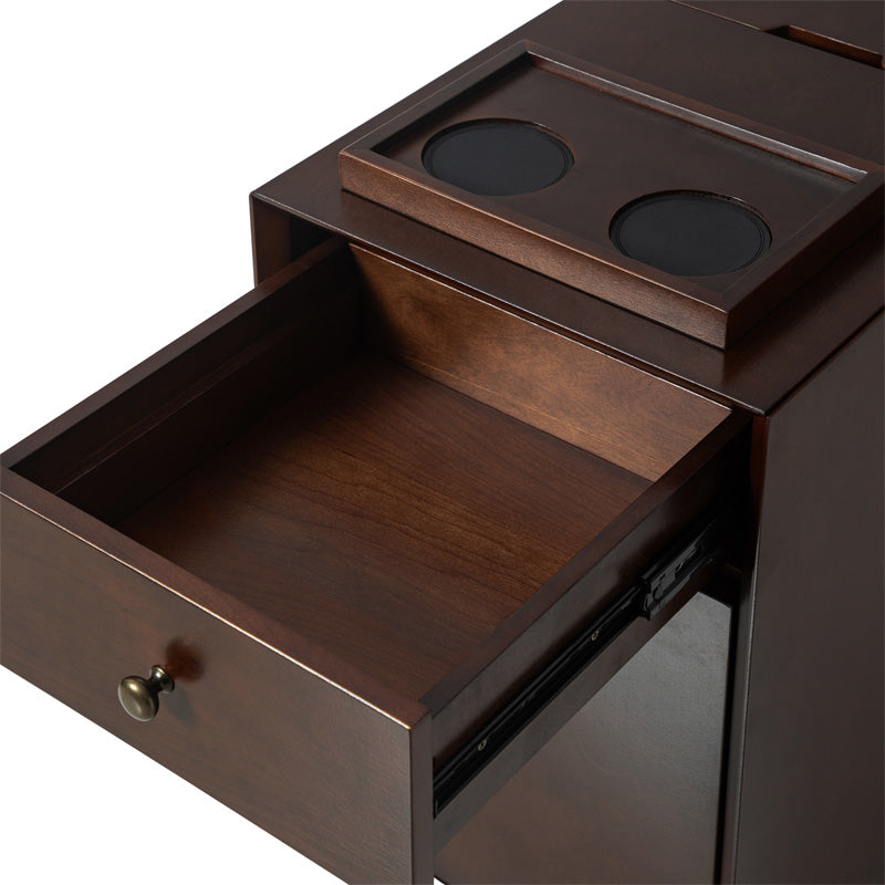 Vira End Table with Storage & Built-in Outlets - Modern Side Table with USB Charging Ports & Power Outlets for Living Room, Bedroom, Office - Perfect Nightstand or Sofa Side Table