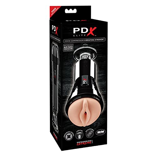 PDX Elite Compressor Vibe Stroker - Powerful Adult Male Sex Toy for Enhanced Pleasure | Waterproof & Rechargeable | Perfect for Solo Play & Couples Intimacy