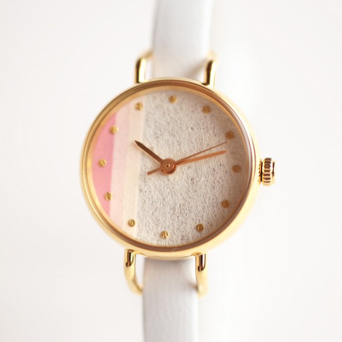 Elegant Women's Wristwatch - White & Pink Japanese Handmade Watch for Casual, Office & Special Occasions
