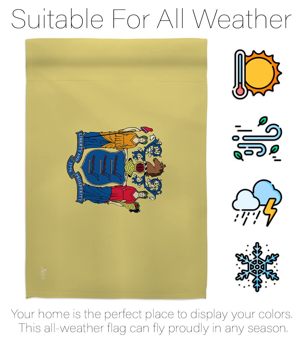 Americana Home & Garden New Jersey State Flag - Double-Sided USA Made House Banner for Yard, Garden & Porch Decor - Perfect for Patriotic Displays, Tailgating & Regional Pride
