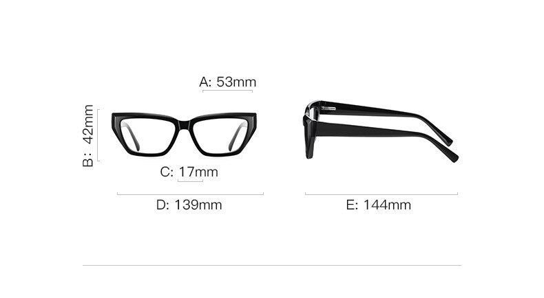 CCspace Women's Full Rim Square Cat Eye Eyeglasses Frame 56598 - Stylish Retro Glasses for Work, Reading & Fashion Accessories