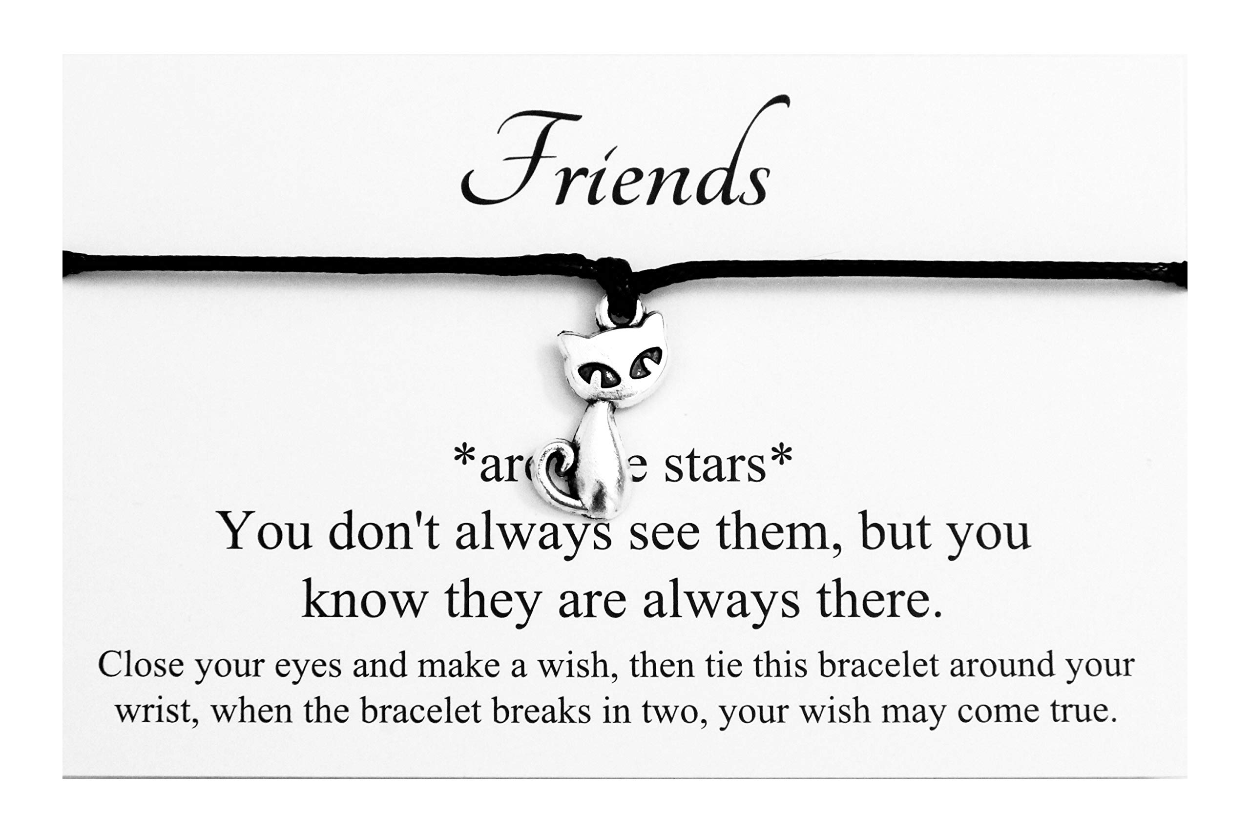 Unique Cat Wish Bracelet - Perfect Friendship Gift for Best Friends & Cat Lovers - Ideal for Birthdays, Anniversaries & Everyday Wear