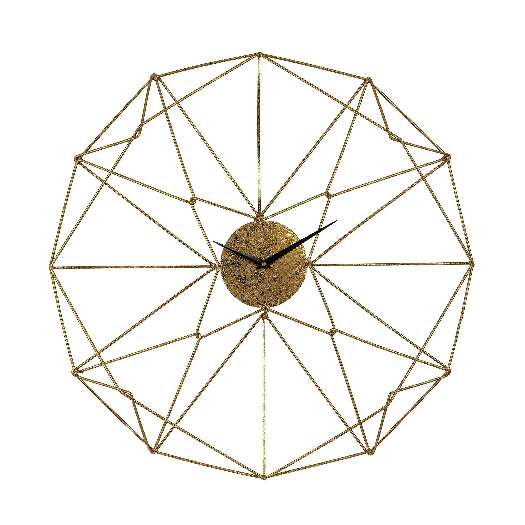 Modern AR Lighting Angular Wirework Wall Clock - Unique Geometric Design for Living Room, Bedroom & Office Decor