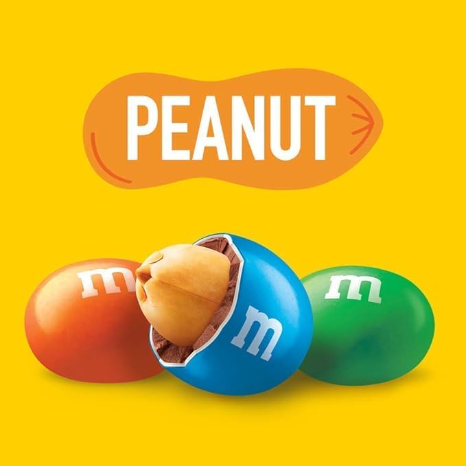 M&M Milk Chocolate and Peanut Fun Size Candy - Individually Wrapped Bulk Pack (4 Pounds) - Perfect for Halloween, Parties, Office Snacks & Gift Baskets