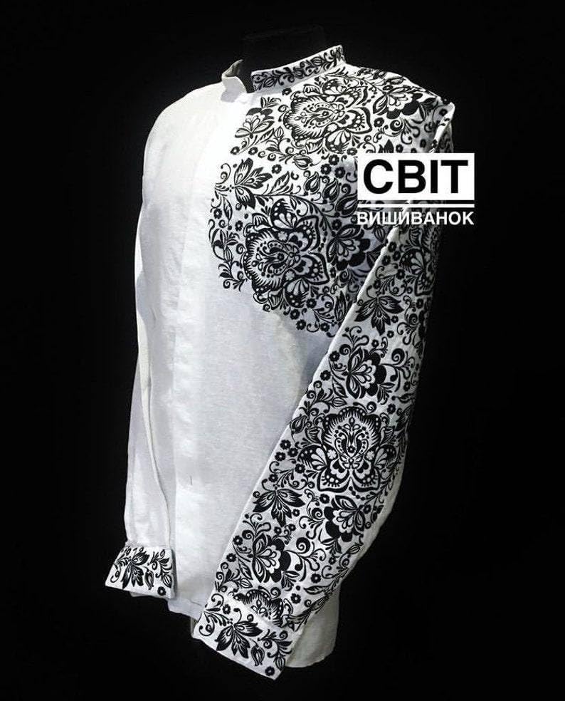 Handmade Ukrainian Embroidered Linen Shirt for Men | Traditional Vyshyvanka with Authentic Embroidery | Size XXS-5XL | Perfect Gift for Ukrainian Culture Lovers | Ideal for Festivals, Weddings & Cultural Events