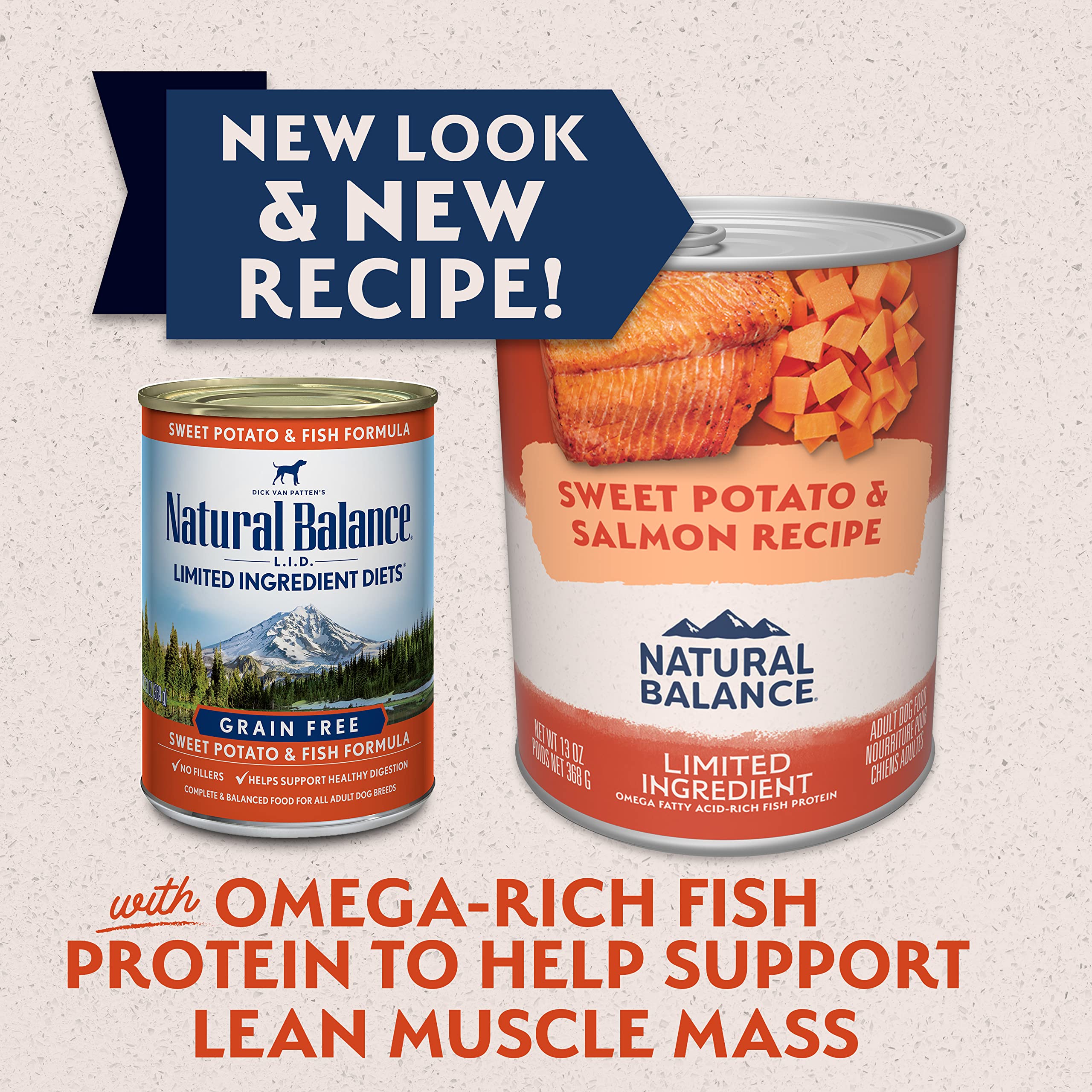 Natural Balance Limited Ingredient Diet Sweet Potato & Fish Grain-Free Wet Canned Dog Food for Adult Dogs - 13oz Can (Pack of 12) - Perfect for Sensitive Stomachs & Allergies Relief