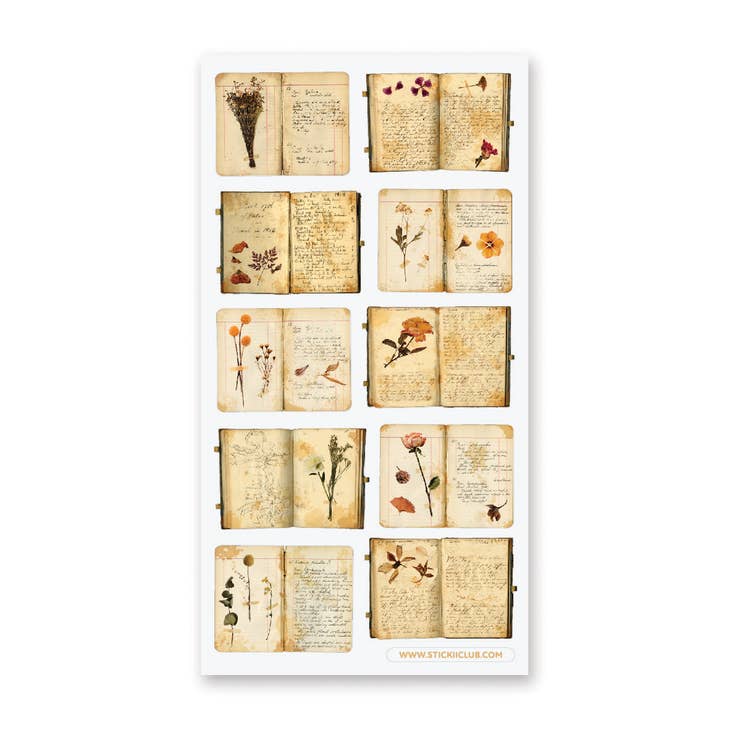 Botanical Studies Sticker Sheet - Nature Inspired Decorative Stickers for Journals, Scrapbooks & DIY Crafts - Perfect for Bullet Journaling, Planner Decor, and Gift Wrapping