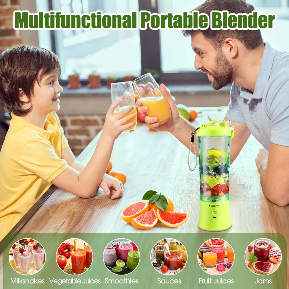 Portable Mini Blender 20oz - Personal Smoothie Blender for Juices, Milkshakes & Baby Food | BPA Free Travel Blender | Perfect for Gym, Camping, Office & Home Use (Yellow)