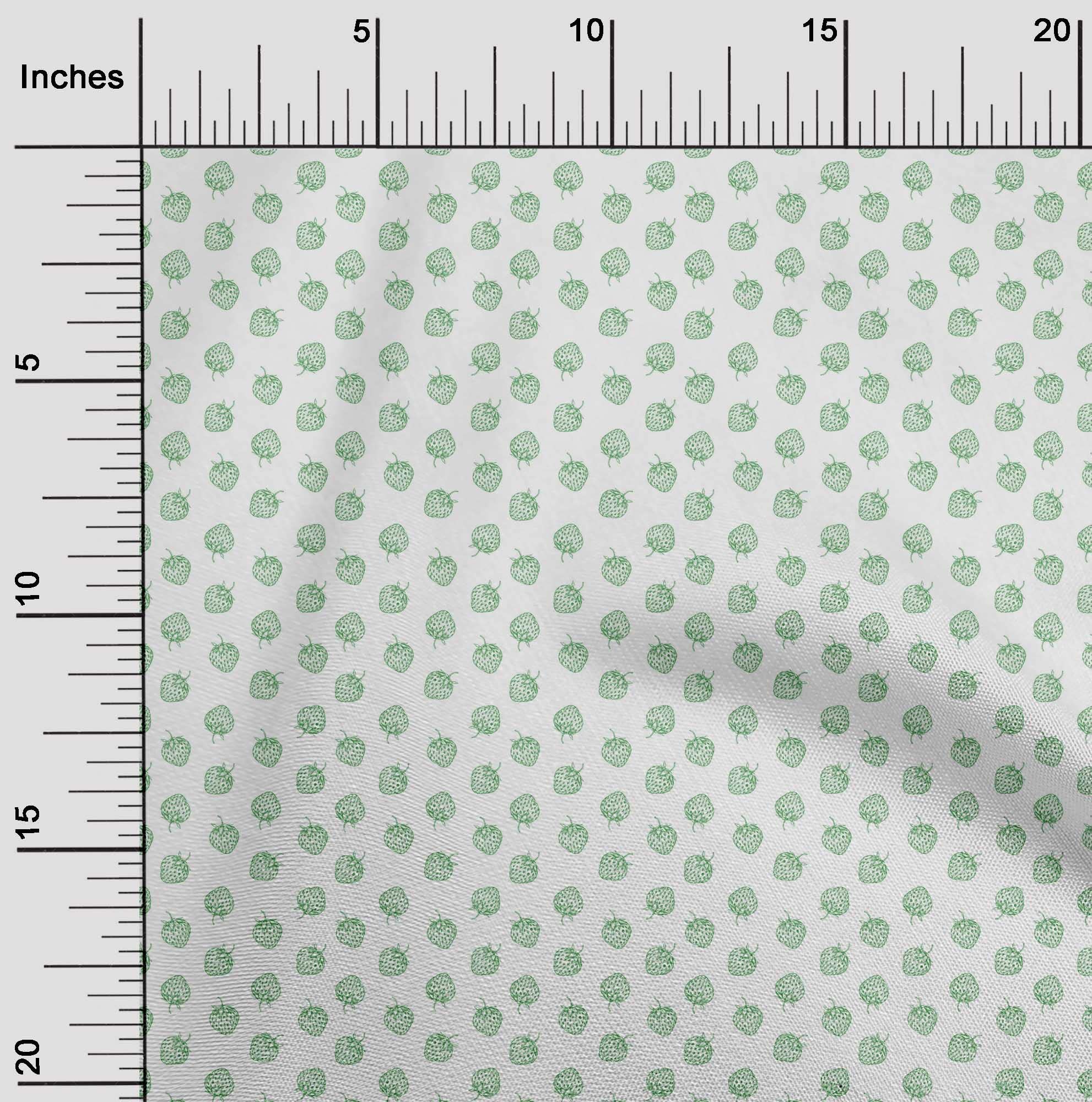 oneOone Velvet White Fabric - Strawberry Print DIY Sewing Material by The Yard, 58 Inch Wide - Perfect for Clothing, Crafts, Home Decor & Upholstery Projects