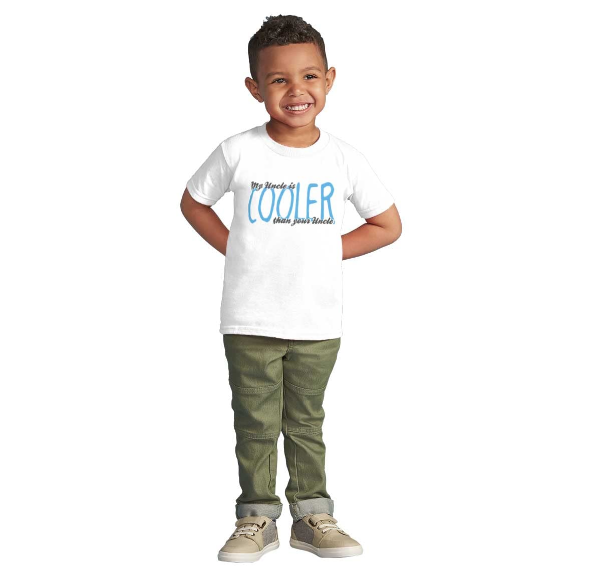 My Uncle is Cooler Than Yours Cute Toddler T-Shirt for Boys & Girls | Soft Cotton Kids Tee | Funny Family Matching Outfit for Playdates & Family Photos