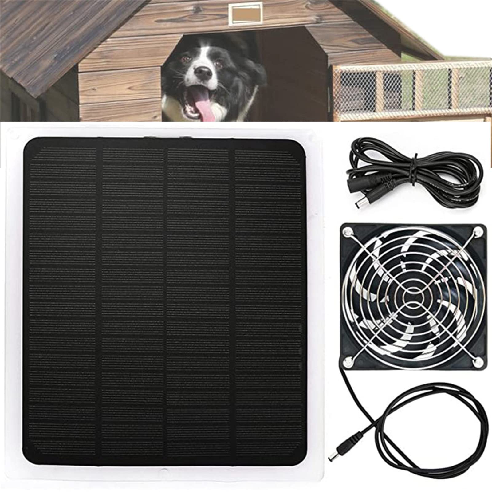10W Solar Panel Fan Kit - Solar Powered Cooling & Exhaust Fan for Chicken Coops, Greenhouses, Dog Houses, Sheds - DIY Ventilation Solution for Pet Houses, Windows & Cooling Projects - Perfect for Outdoor & Indoor Use